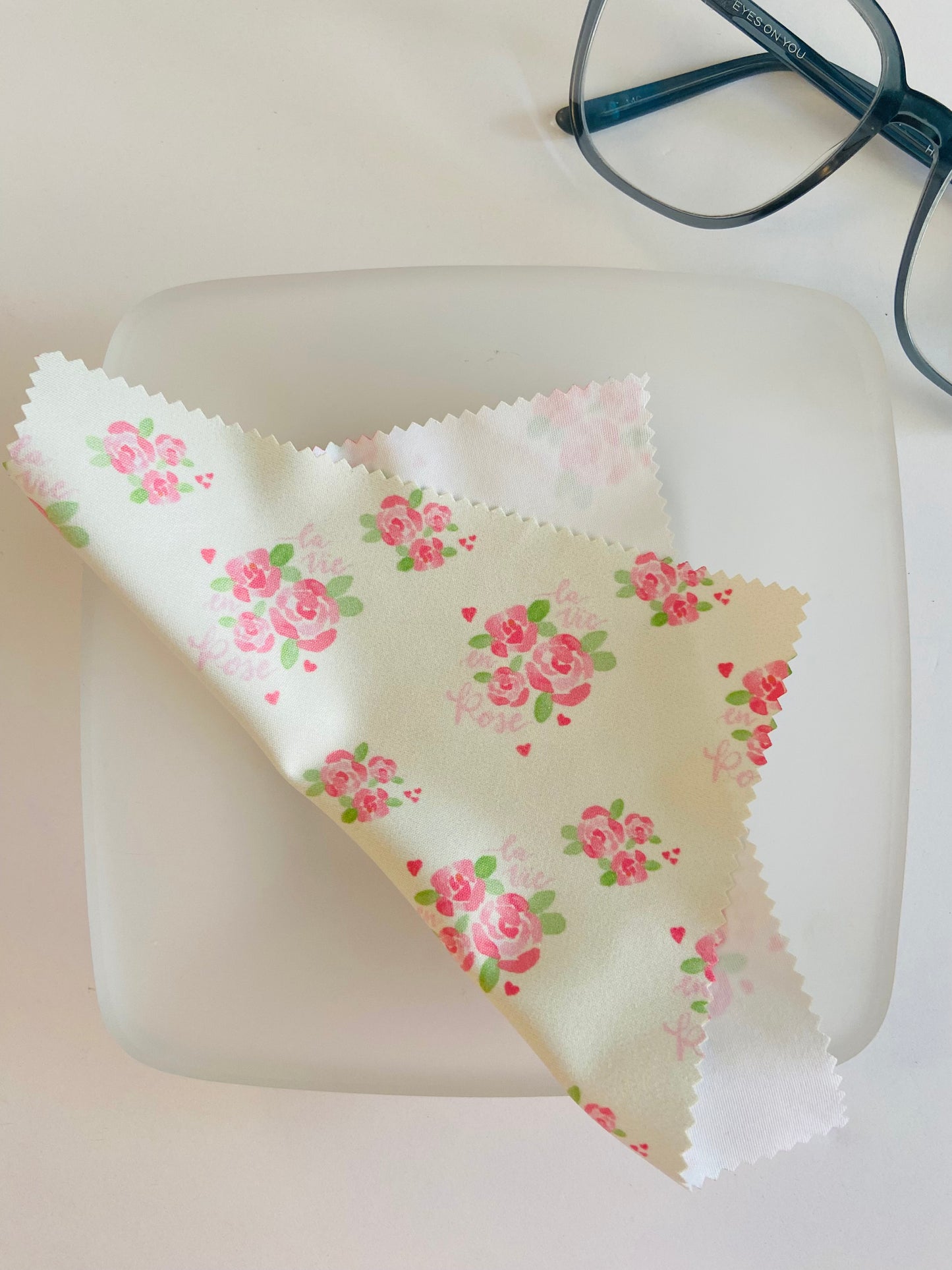 Lens Cleaning Cloth-Watercolor Roses Print