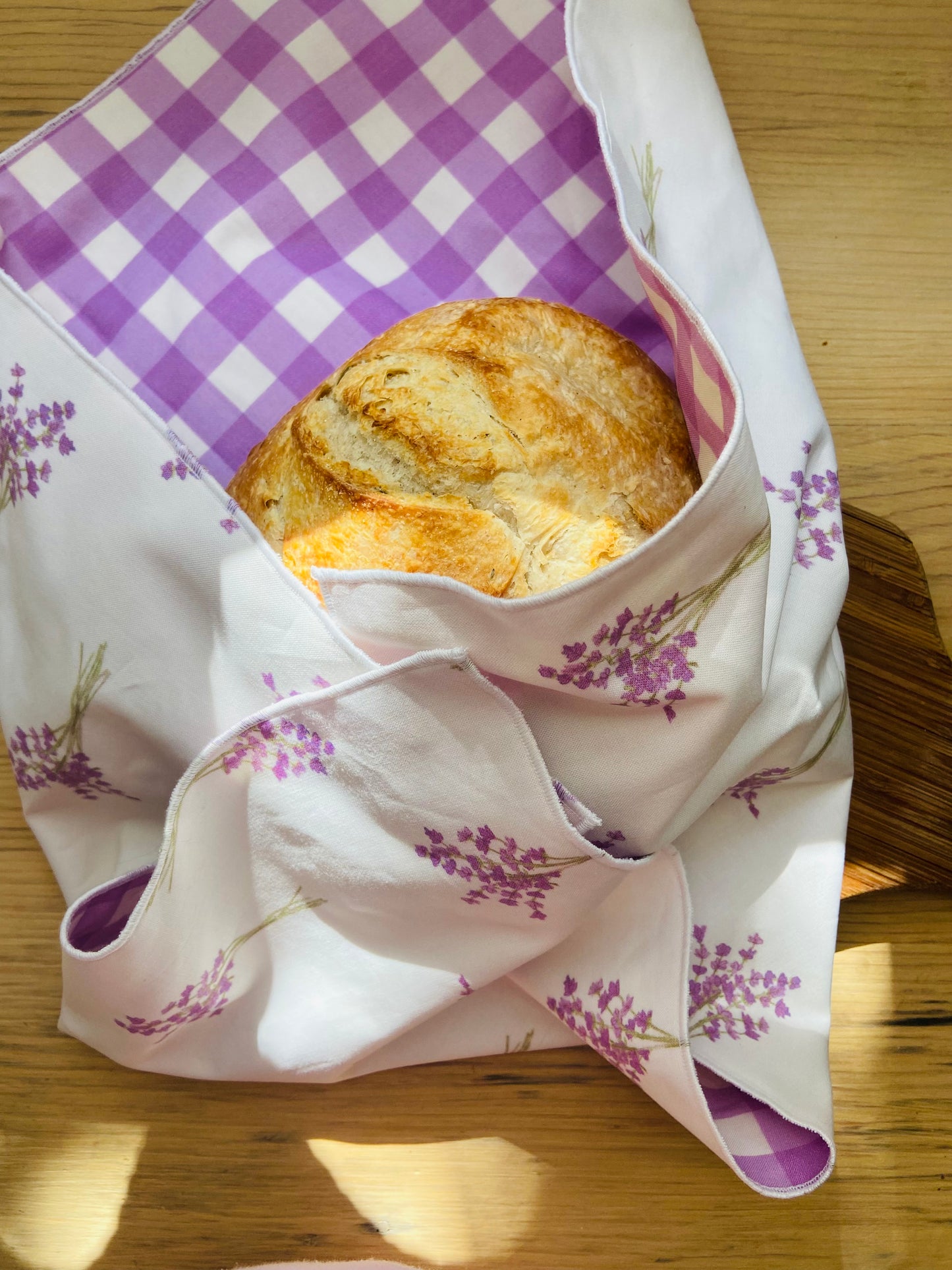 Bread Basket Blanket-Watercolor Lavender & Gingham