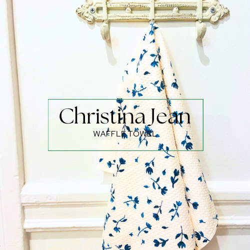 Tea Towel Kitchen Hand Towel with Blue Watercolor Design