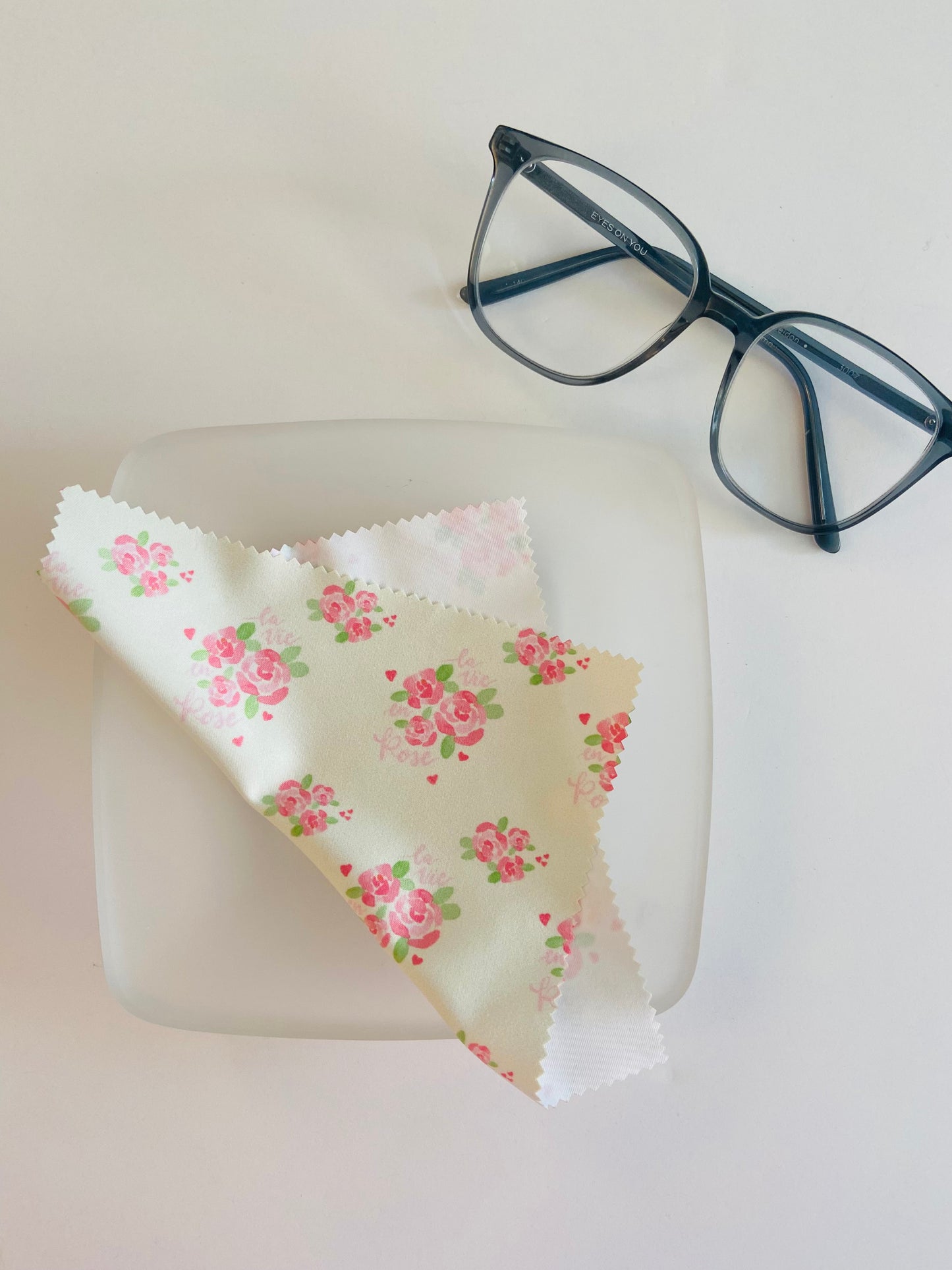 Lens Cleaning Cloth-Watercolor Roses Print