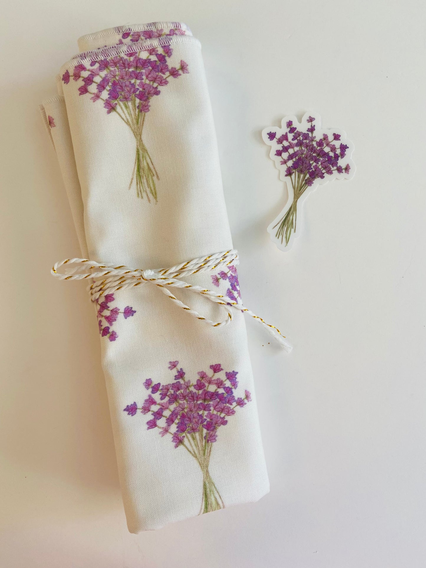 Bread Basket Blanket-Watercolor Lavender & Gingham