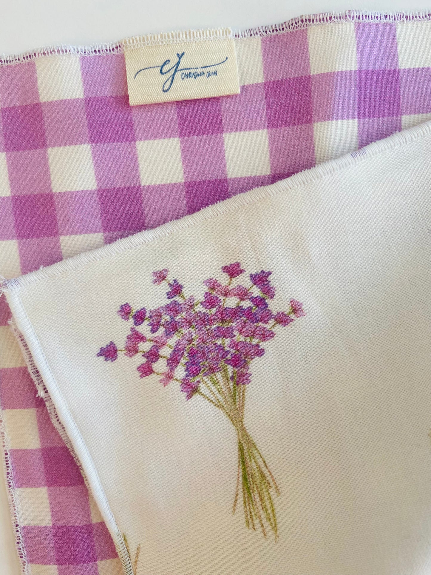 Bread Basket Blanket-Watercolor Lavender & Gingham