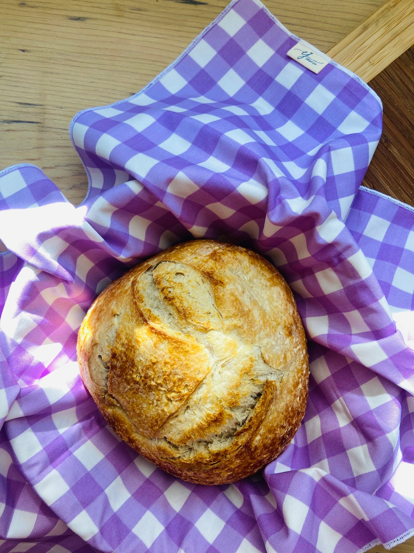 Bread Basket Blanket-Watercolor Lavender & Gingham