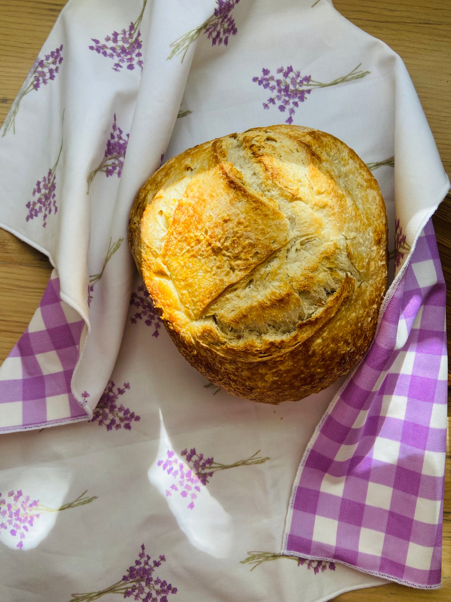 Bread Basket Blanket-Watercolor Lavender & Gingham