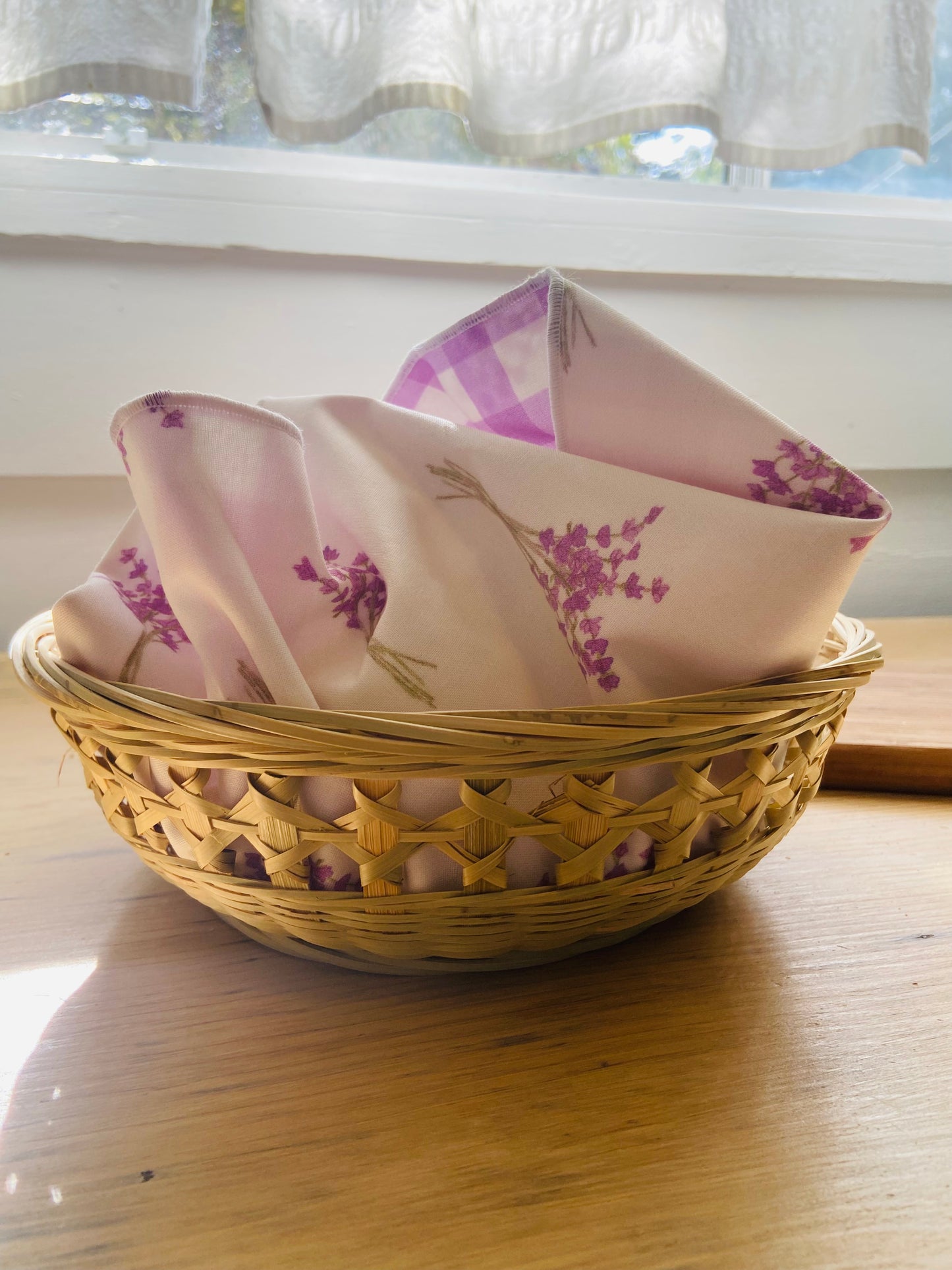 Bread Basket Blanket-Watercolor Lavender & Gingham