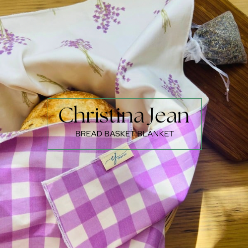 Bread Basket Blanket-Watercolor Lavender & Gingham